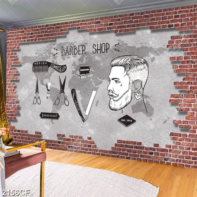 Tranh trang trí tường tiệm cắt tóc - barber shop chất lượng cao