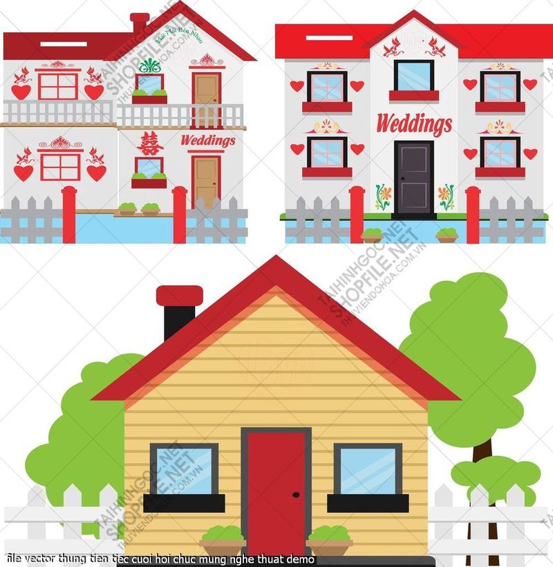 file vector thung tien tiec cuoi hoi chuc mung nghe thuat