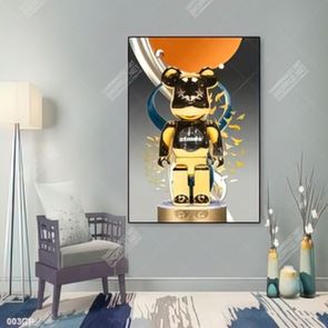 Tranh treo tường  gấu bearbrick đẹp độc đáo