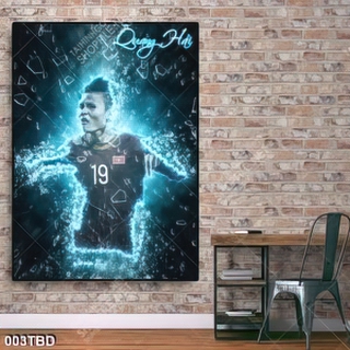 Tranh cầu thủ mang áo số 19 Quang Hải