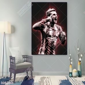Tranh cầu thủ Griezmann Antoine trên sân cỏ