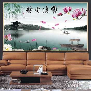 Tranh hoa sen phong thủy