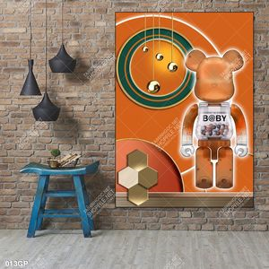 Tranh gấu bearbrick treo tường nổi bật