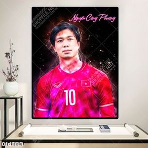 Tranh cầu thủ Nguyễn Công Phượng của đội tuyển quốc gia