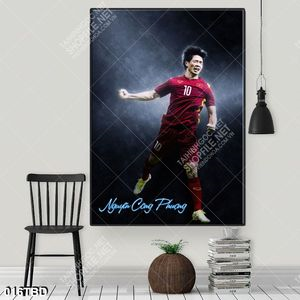 Tranh cầu thủ Nguyễn Công Phượng treo tường trang trí