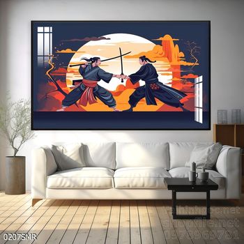 Mẫu tranh Samurai trang trí tường nhà