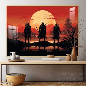Tranh nghệ thuật deor trang trí tường nhà chiến binh Samurai huyền thoại