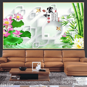 Tranh hoa sen phong thủy