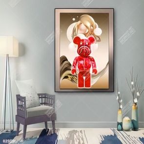 File tranh gấu bearbrick decor trang trí tường đẹp