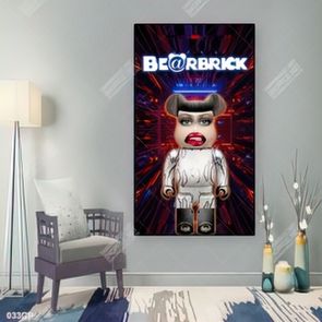 Tranh gấu bearbrick treo tường nổi bật