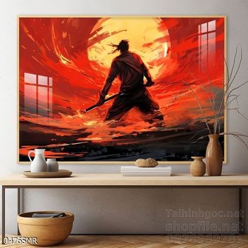 File tranh treo tường hình chiến binh Samurai