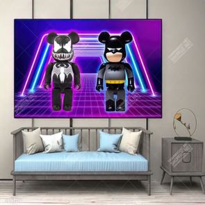 File tranh gấu bearbrick decor trang trí tường đẹp
