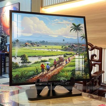 Tranh phong cảnh làng quê tuyệt đẹp