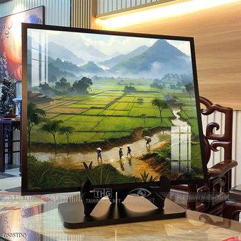 Tranh làng quê phong cảnh yên bình