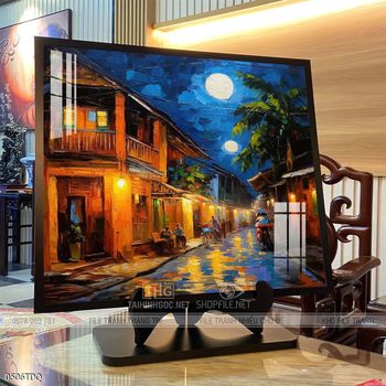 Tranh phong cảnh cánh đồng quê hương mùa lúa chín