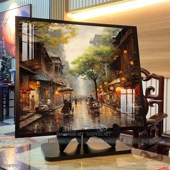 Tranh làng quê decor trang trí tường nhà