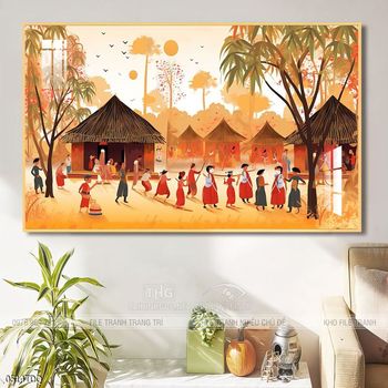 Tranh phong cảnh quê hương làng quê Việt Nam