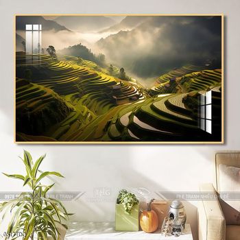 Tranh làng quê phong cảnh yên bình