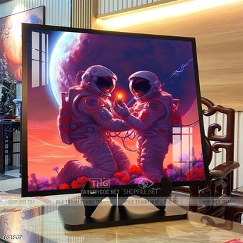 Tranh phi hành gia decor tường nhà