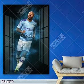 Tranh cầu thủ đá bóng Raheem Sterling