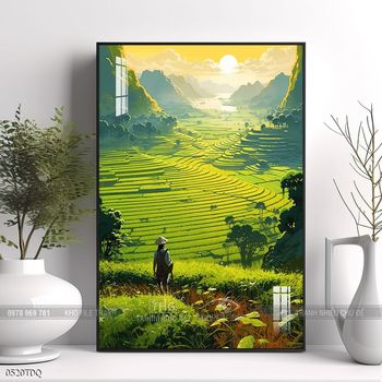 Tranh làng quê decor trang trí tường nhà