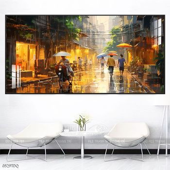 Tranh làng quê phong cảnh yên bình