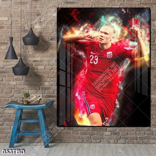 Tranh cầu thủ đá bóng Erling Haaland