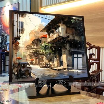 Tranh làng quê Việt Nam treo tường trang trí