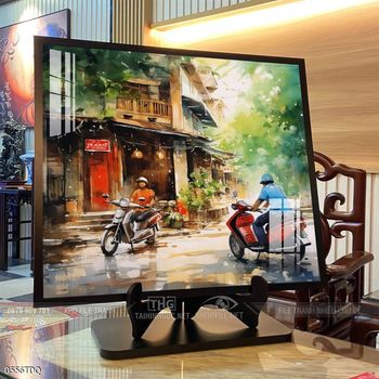 Tranh làng quê decor trang trí tường nhà