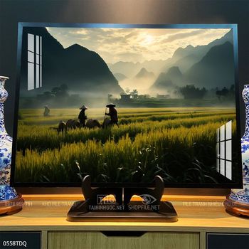 Tranh làng quê Việt Nam treo tường trang trí