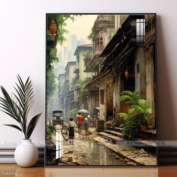 Tranh làng quê treo tường