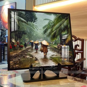 Tranh làng quê Việt Nam treo tường trang trí