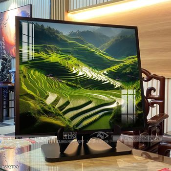 Tranh làng quê decor trang trí tường nhà