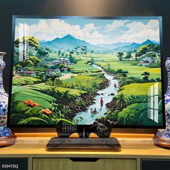 Tranh làng quê Việt Nam treo tường trang trí