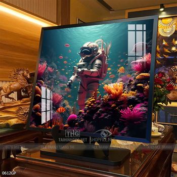 Tranh nghệ thuật phi hành gia treo trang trí tường