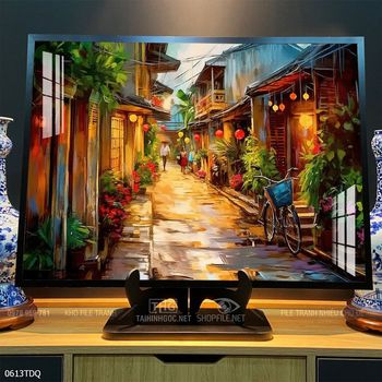 Tranh làng quê phong cảnh yên bình