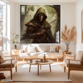 Tranh nghệ thuật deor trang trí tường nhà chiến binh Samurai huyền thoại