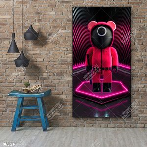 Tranh gấu bearbrick treo tường nổi bật