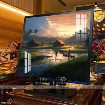 Tranh phong cảnh quê hương làng quê Việt Nam