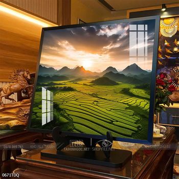 Tranh làng quê decor trang trí tường nhà