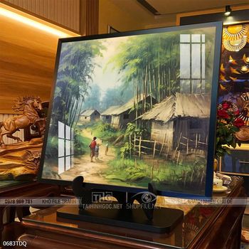 Tranh làng quê decor trang trí tường nhà