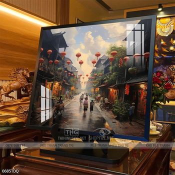 Tranh làng quê Việt Nam treo tường trang trí