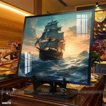 Tranh thuận buồm xuôi gió cánh buồm vàng đẹp nhất