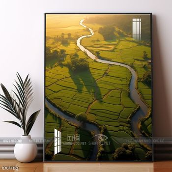 Tranh làng quê phong cảnh yên bình