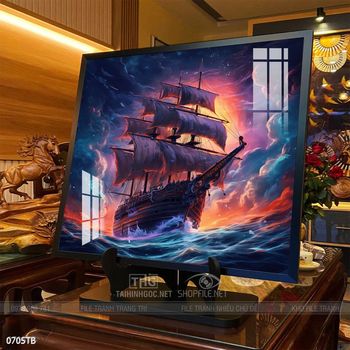 Tranh phong thủy thuận buồm xuôi gió tài lộc đẹp