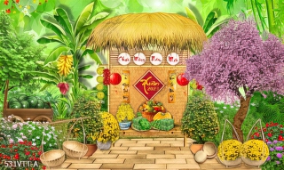 File psd tranh phông nền Tết decor File psd tranh phông nền Tết decor