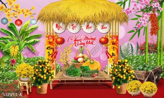 Tranh trang trí Tết décor cổ truyền Tranh trang trí Tết décor cổ truyền