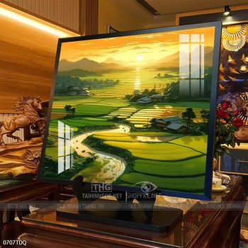 Tranh làng quê decor trang trí tường nhà