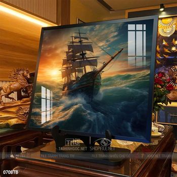 Tranh thuận buồm xuôi gió cánh buồm vàng đẹp nhất