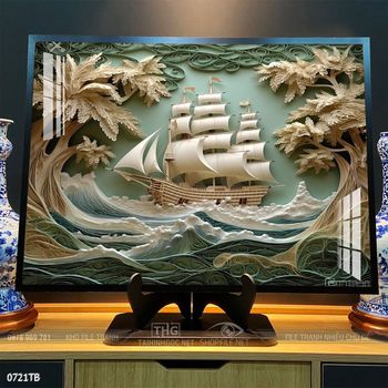 Tranh thuận buồm xuôi gió trang trí tường nhà